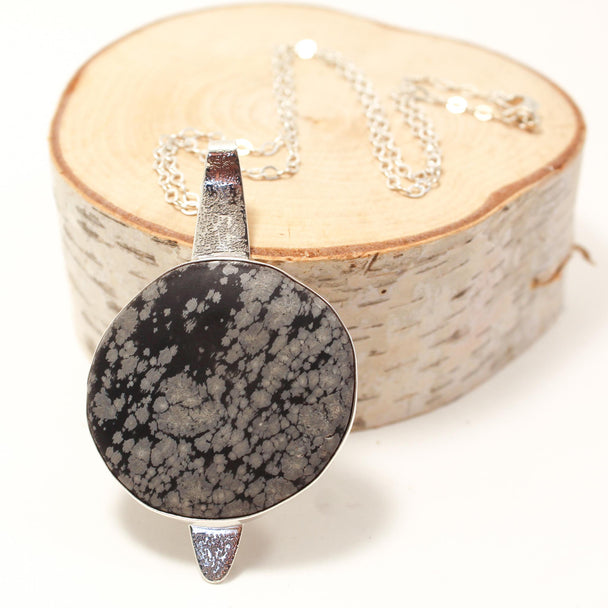 Snowflake Obsidian Sterling Necklace
