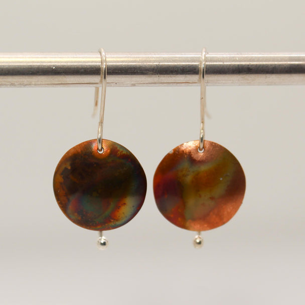 Fired Processed Copper Earrings