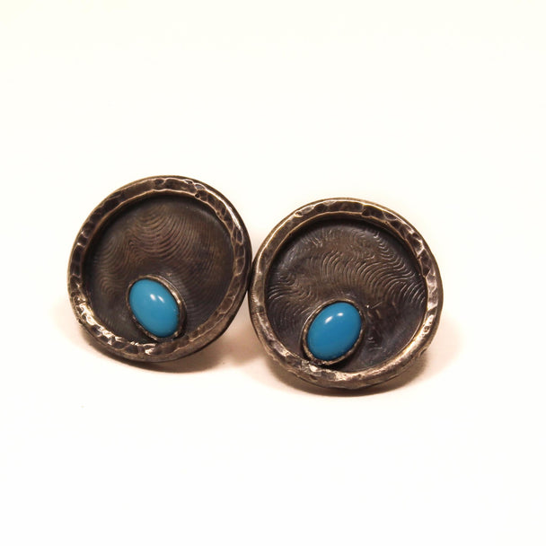 Turquoise and Sterling Stud Earrings