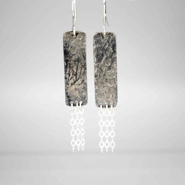 Hammered Rectangle Earrings