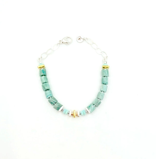 Russian Amazonite and Opal Bracelet