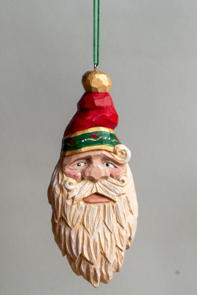 Flat Santa Face Ornament