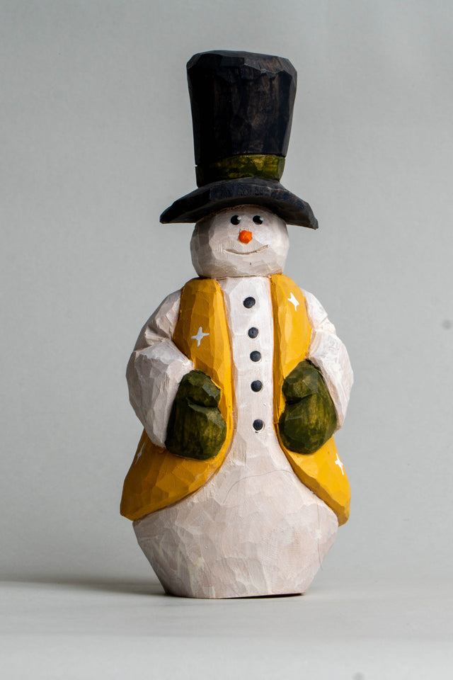 Snowman With Vest Carving