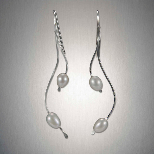 Dangling Pearl Threader Earrings