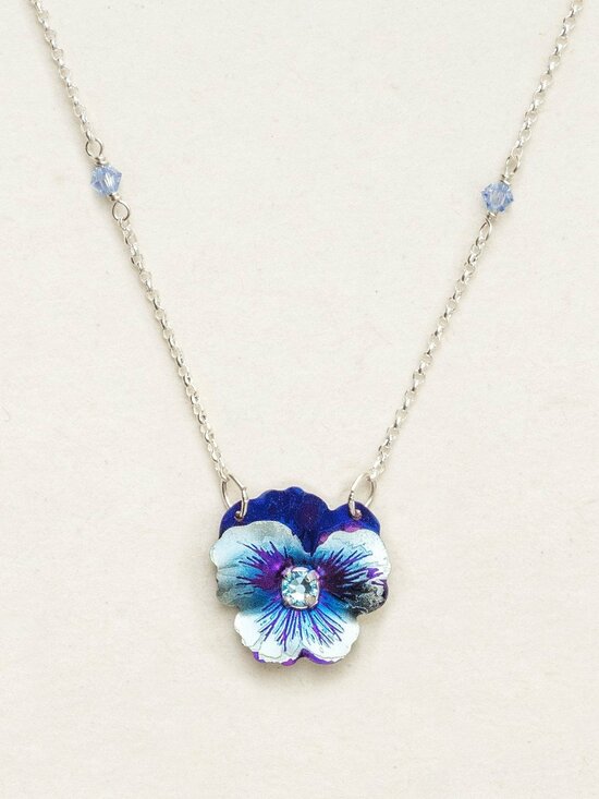Bonnie Blue Garden Pansy Necklace