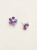 Petite Plumeria Post Earrings Purple