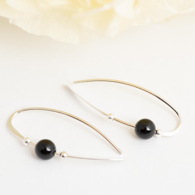 Sterling Silver Earring With Onyx