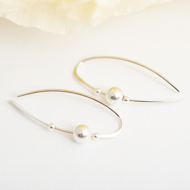 Sterling Silver Earring With Silver Ball