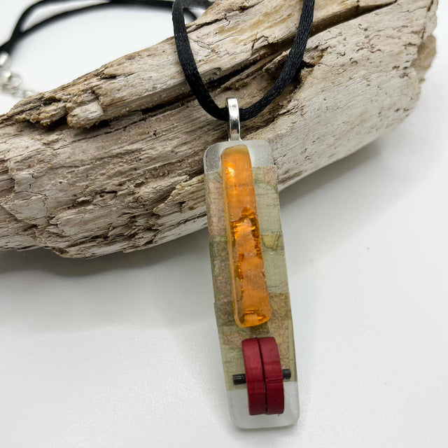 Amber and Red Necklace