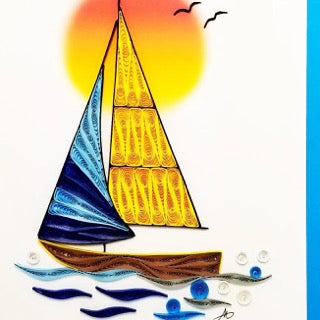 Sailboat in Sunset Card