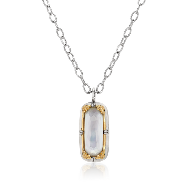Mother of Peral Doublet Vermil Pendant Necklace