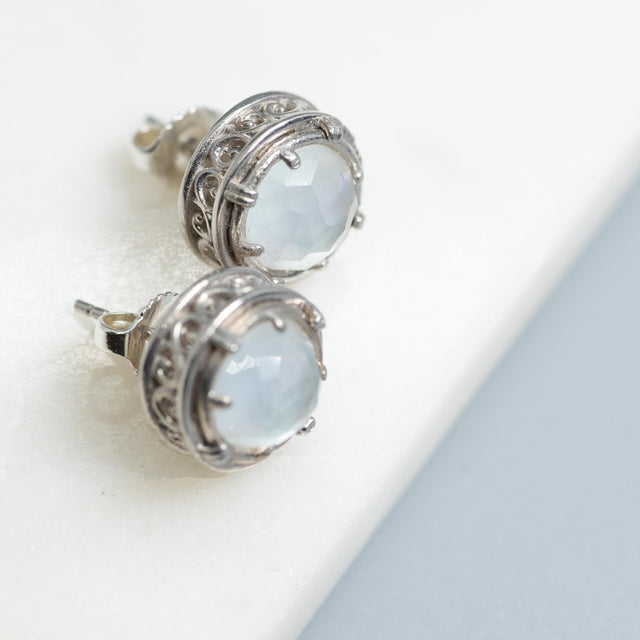 Mother of Pearl Doublet Post Earrings
