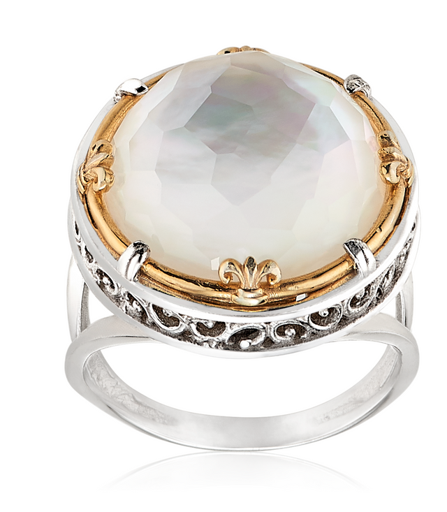 Mother of Pearl Doublet Vermeil Ring