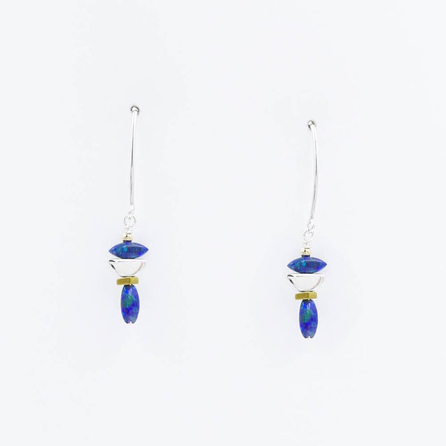 Blue Apatite and Blue Opal Earrings