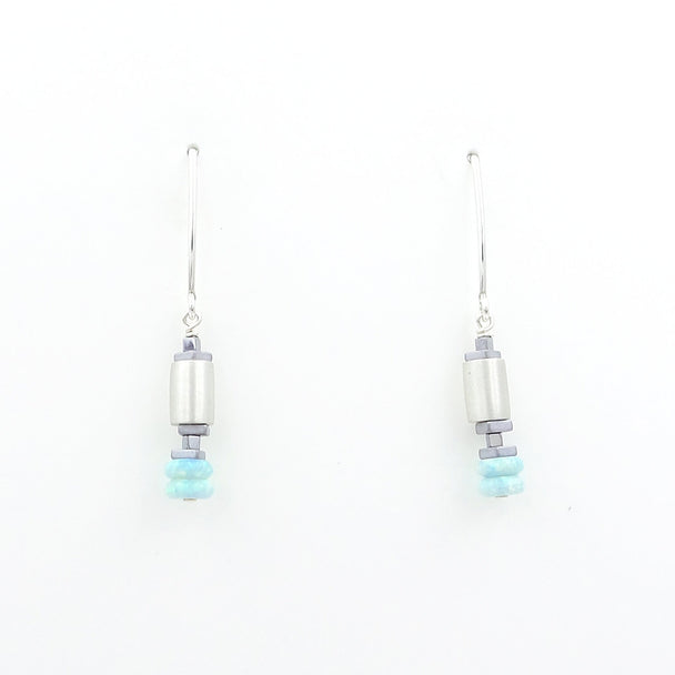 Opal and Sterling Silver Earring