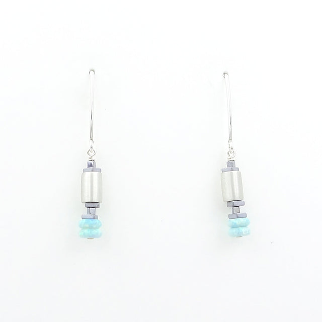 Opal and Sterling Silver Earring