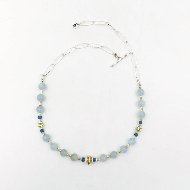 Aquamarine and Apatite Necklace