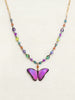Bella Butterfly Beaded Necklace Purple