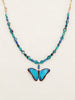 Bella Butterfly Beaded Necklace Blue