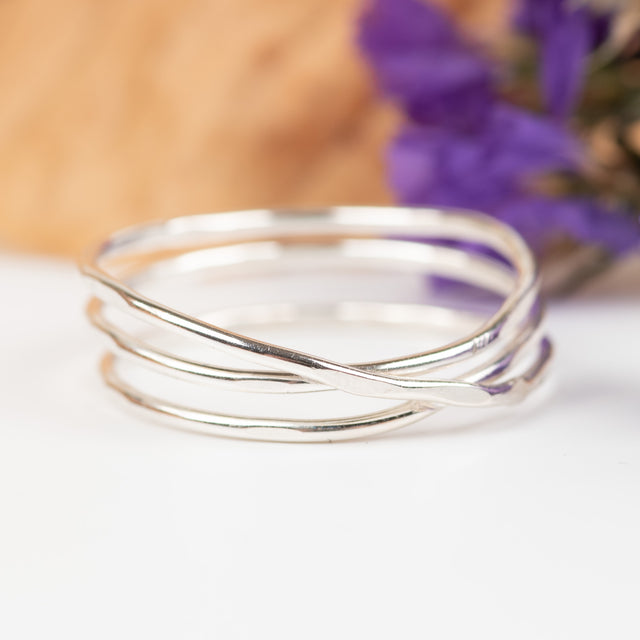 3-Wrap Sterling Silver Ring