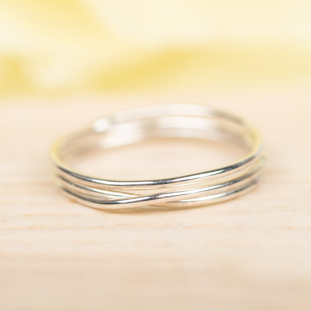 3 Wrap Sterling Ring, Size 9