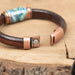 Bitterroot Leather Bracelet: Large, Olive Parker