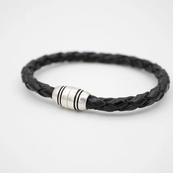 Black Bolo Leather Bracelet