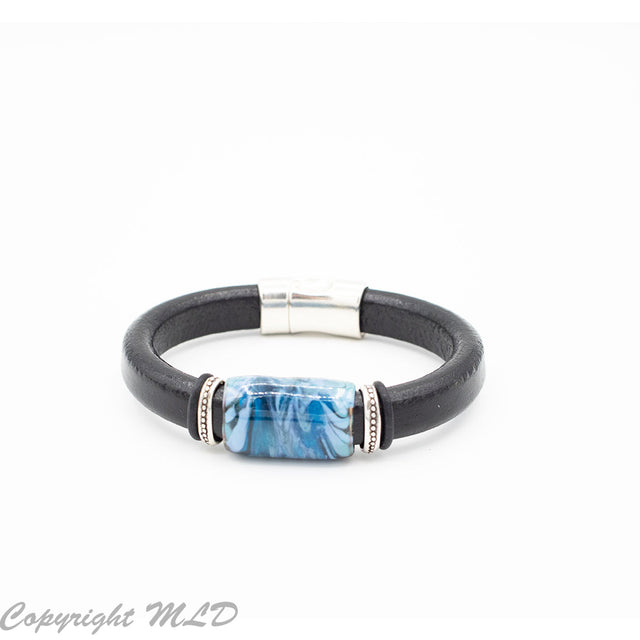 Blue Prairie Leather Bracelet