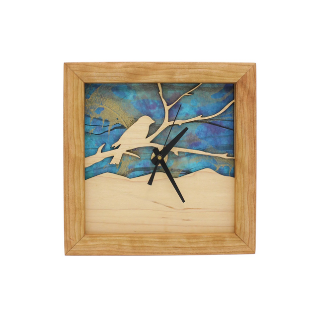 Bird On A Branch Box Clock