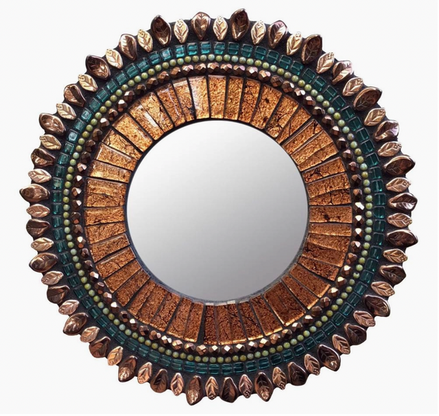 Bronze Ruffle Circular Mirror