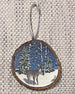 Door County Deer Cherry Wood Ornament