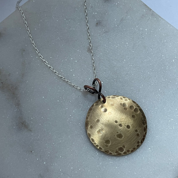 Full Moon Necklace Brass