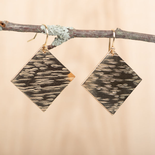 Large Square Textured Earring