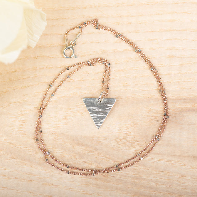 Textured Triangle Necklace