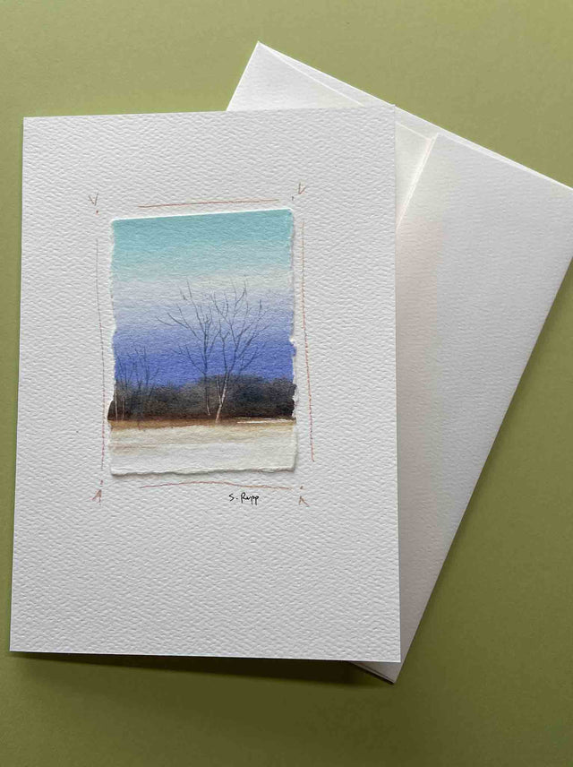 Winter Lanscape Hand-Painted Card