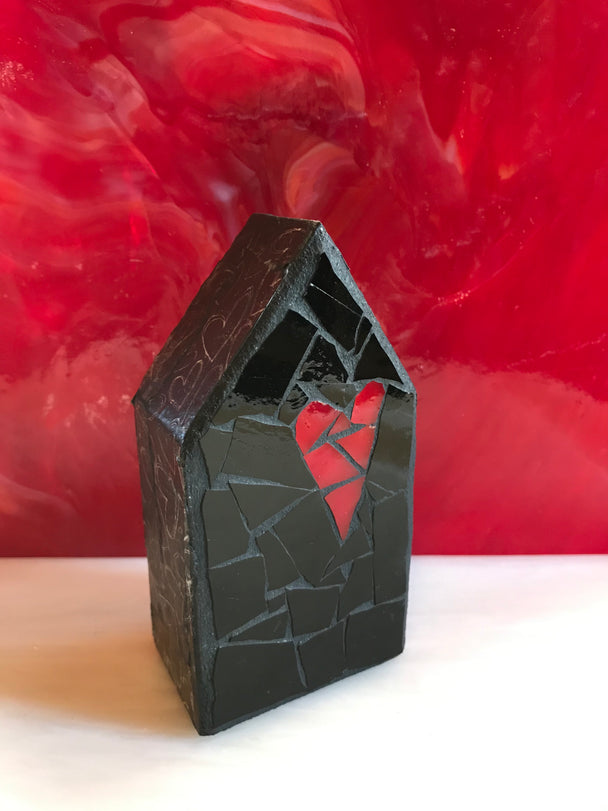 Heart House, Heart House Sculpture, Kellie Hanson, 5 x 2.5, Glass Mosaic Sculpture