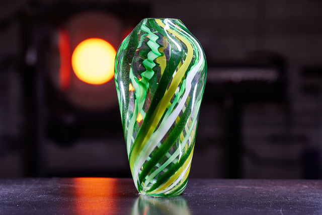 Green Italian Cane Vase