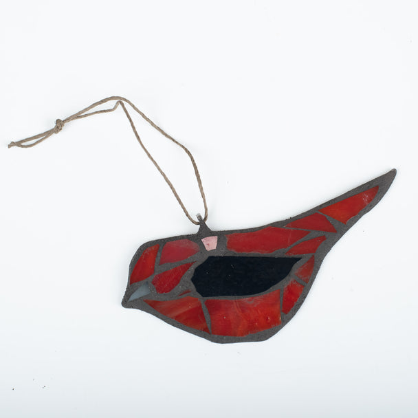 Scarlet Tanager, glass ornament, Kellie Hanson, Plum Bottom Gallery