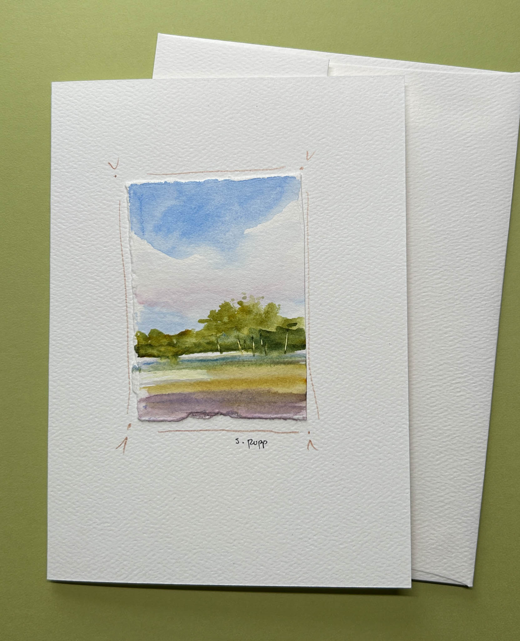 Landscape Hand-Painted Card – Plum Bottom Gallery