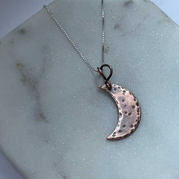 Crescent Moon Necklace Copper