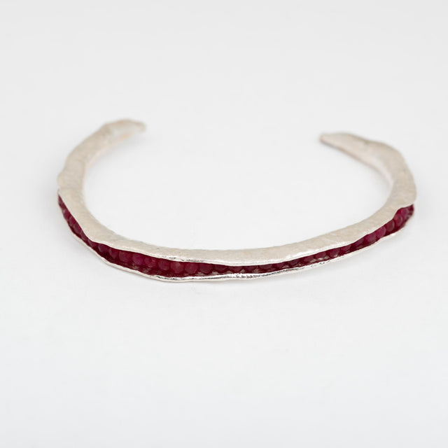 Ruby Sterling Silver Pod Cuff