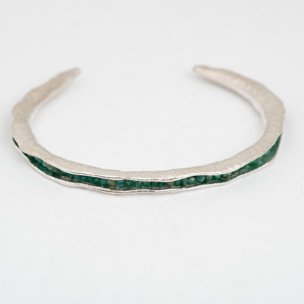 Amazonite Sterling Silver Pod Cuff