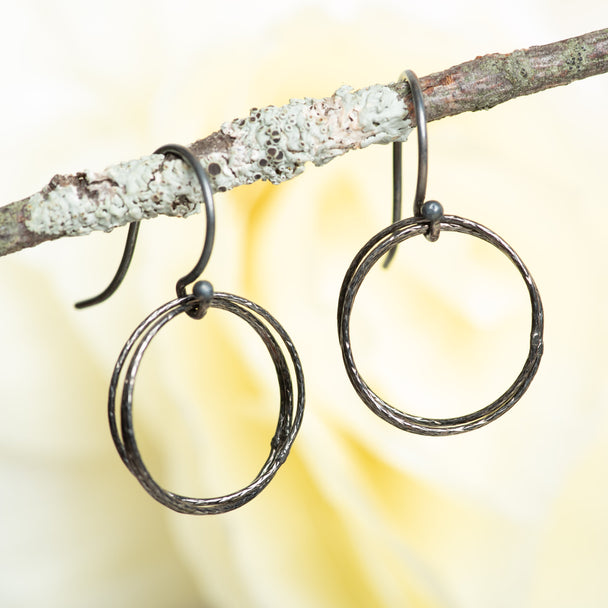Sterling and GF Triple Circle Earring