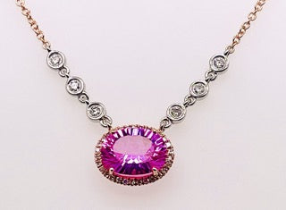 Pink Gold Iolite Necklace