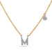 Initial Necklace M Yellow Gold