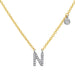 Initial Necklace N Yellow Gold