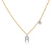 Initial Necklace R Yellow Gold