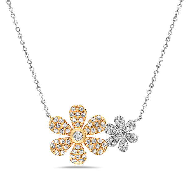 Floral Mixed Metal Necklace