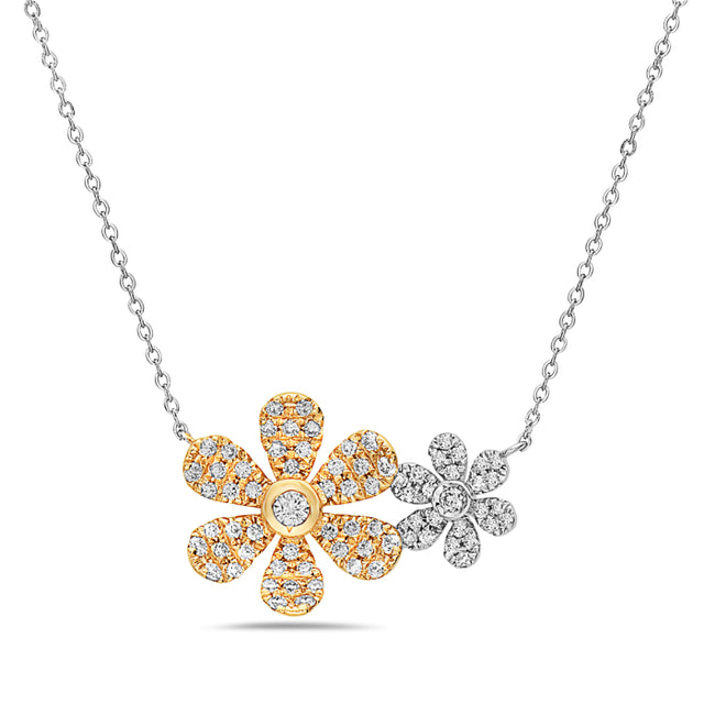 Floral Mixed Metal Necklace