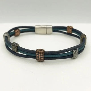 Navy and Turquoise Tumbleweed Bracelet